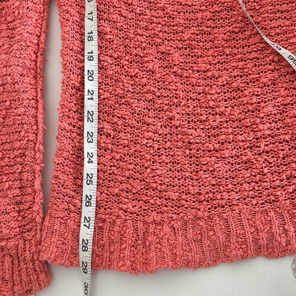 Free People Sweater M Songbird Orange Deep V-Neck Coastal Cowgirl Boho Casual - Picture 9 of 11